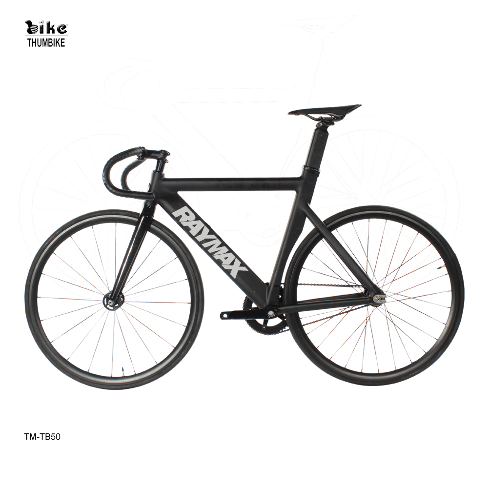 Bicicleta Fixie de pista negra de aluminio de una sola velocidad OEM