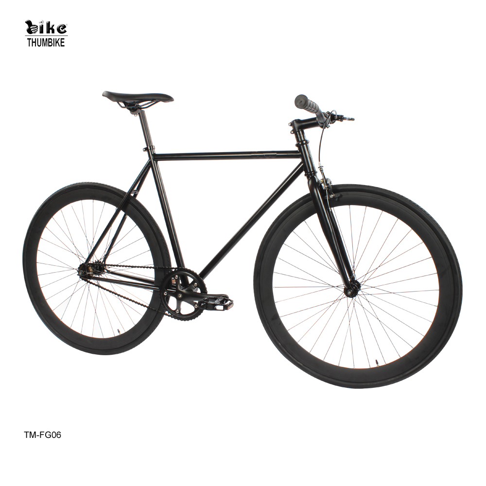 Bicicleta fixie Hi-ten Steel Single Speed ​​700C negra con diferentes tipos de manillar